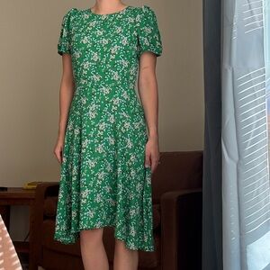 Ann Taylor Loft Floral Green Dress